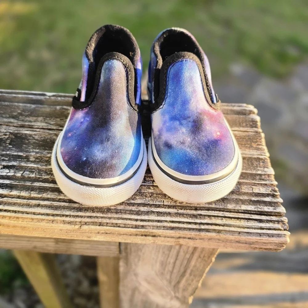 Vans Galaxy Slip Pull On Toddler Sneakers Shoes‎ Size 5 Little Man Style